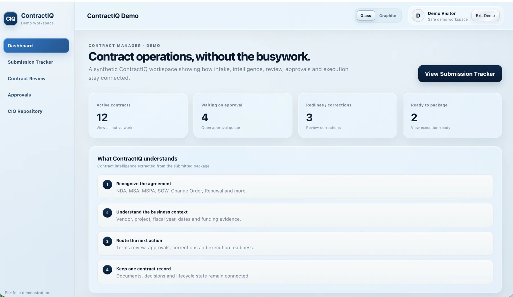 ContractIQ dashboard
