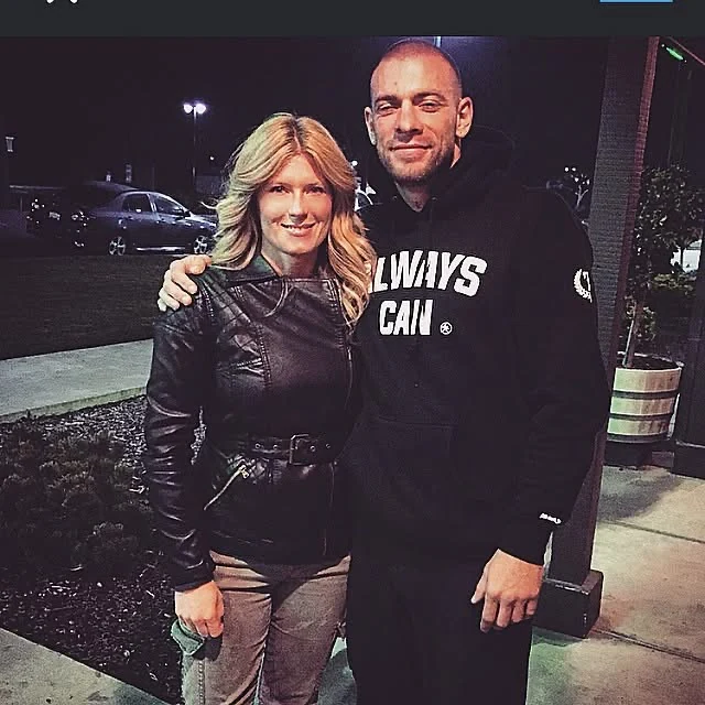 Libby Mays with a member of the combat-sports community