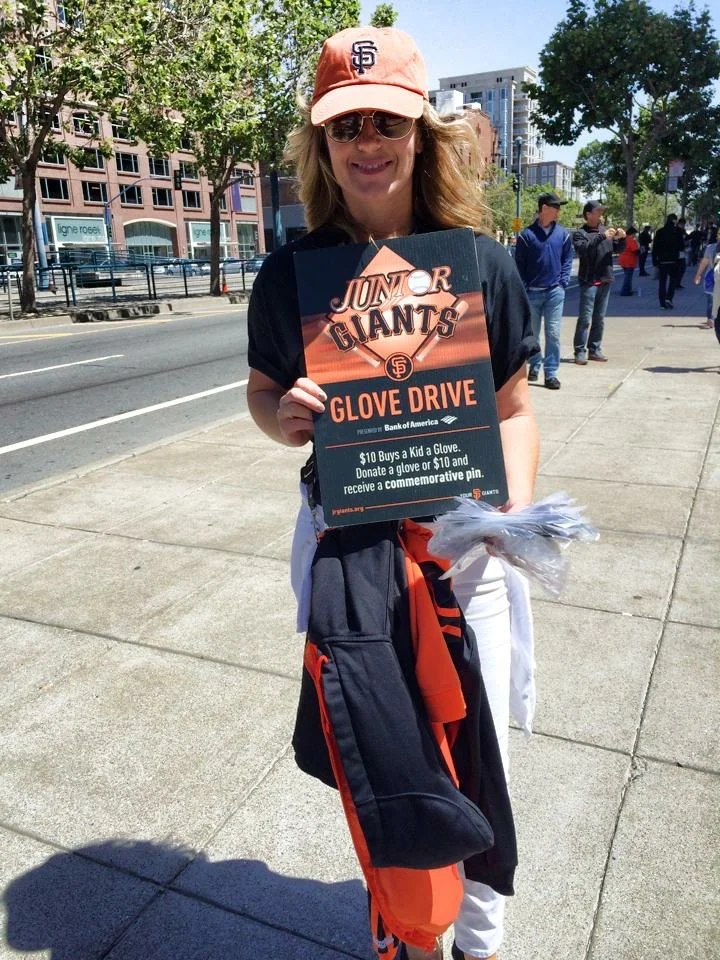 Libby Mays supporting a San Francisco Giants community program