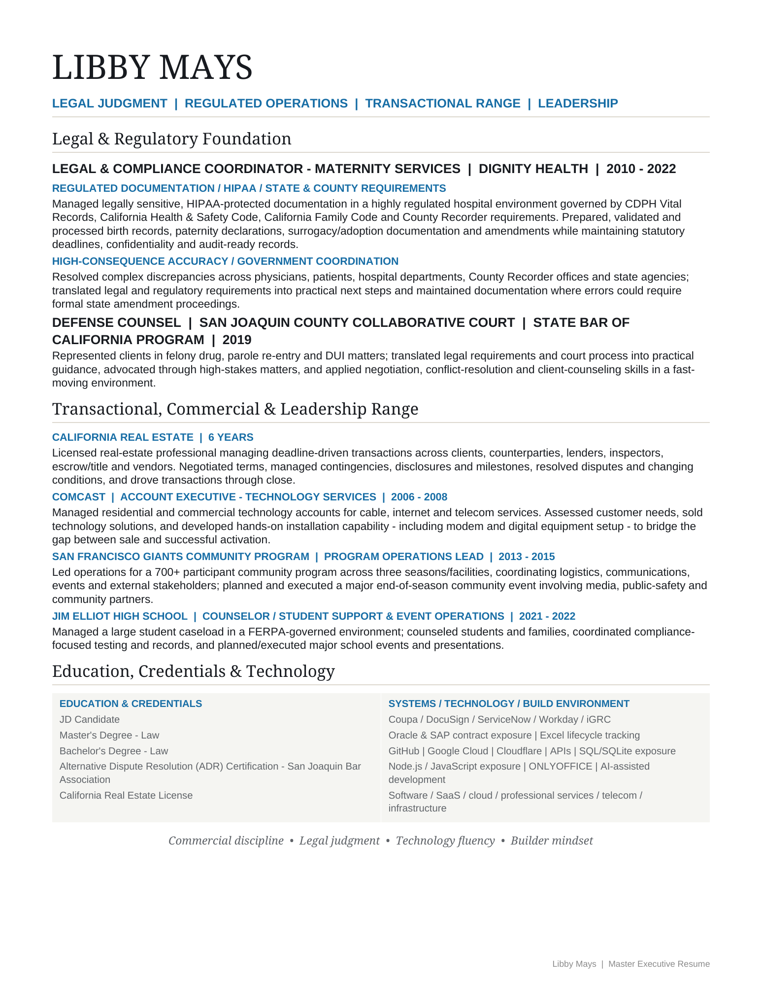 Page 2 of Libby Mays executive resume